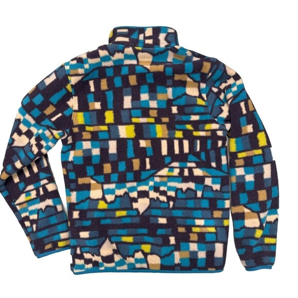 Patagonia Lightweight Synchilla Snap T Fleece Fitz Roy Patchwork Belay Blue S - Picture 8 of 8